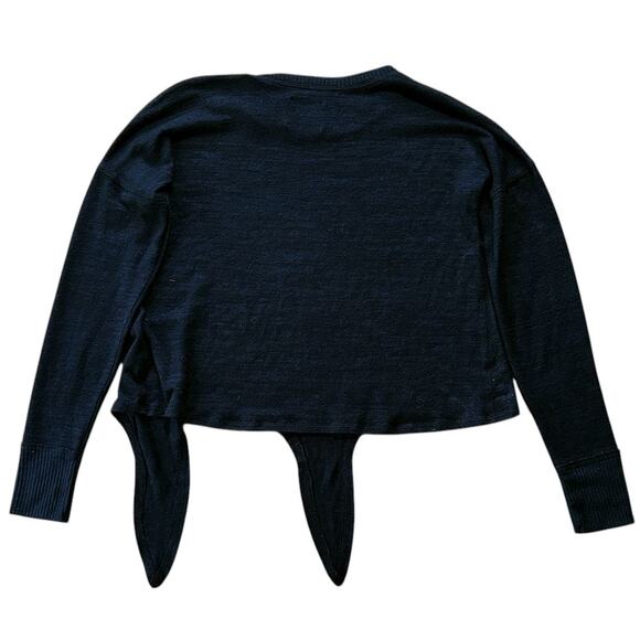 Abercrombie & Fitch Soft A & F Cozy Front Side Tie Black Sweater Small - Picture 4 of 6